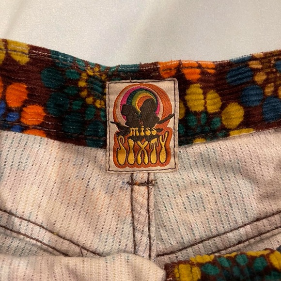 vintage miss sixty floral 70s style corduroy pants - Picture 4 of 8